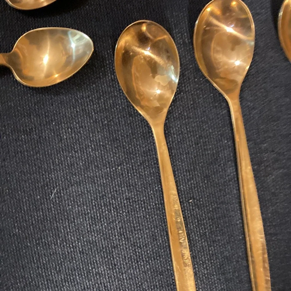 Vintage brass appetizing spoons and forks